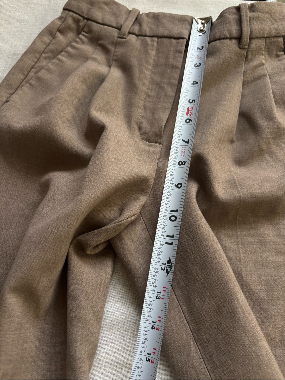 Aritzia The Effortless High Rise Straight Leg Tailored Pants Brown Size 00 - Picture 9 of 11